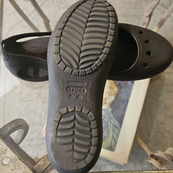 Women's Dark Gray Croc Kadee Ballet Flats Size 8 - Picture 7 of 8